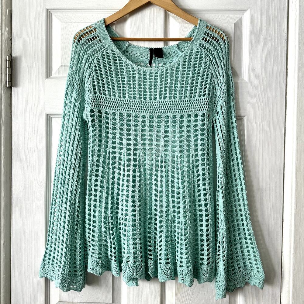 Heart n Crush Boho Crochet Knit Coverup Sz L